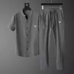 ea7 armani ensembles de survetement manche courte shirt and pantalons sets ea2023 gris